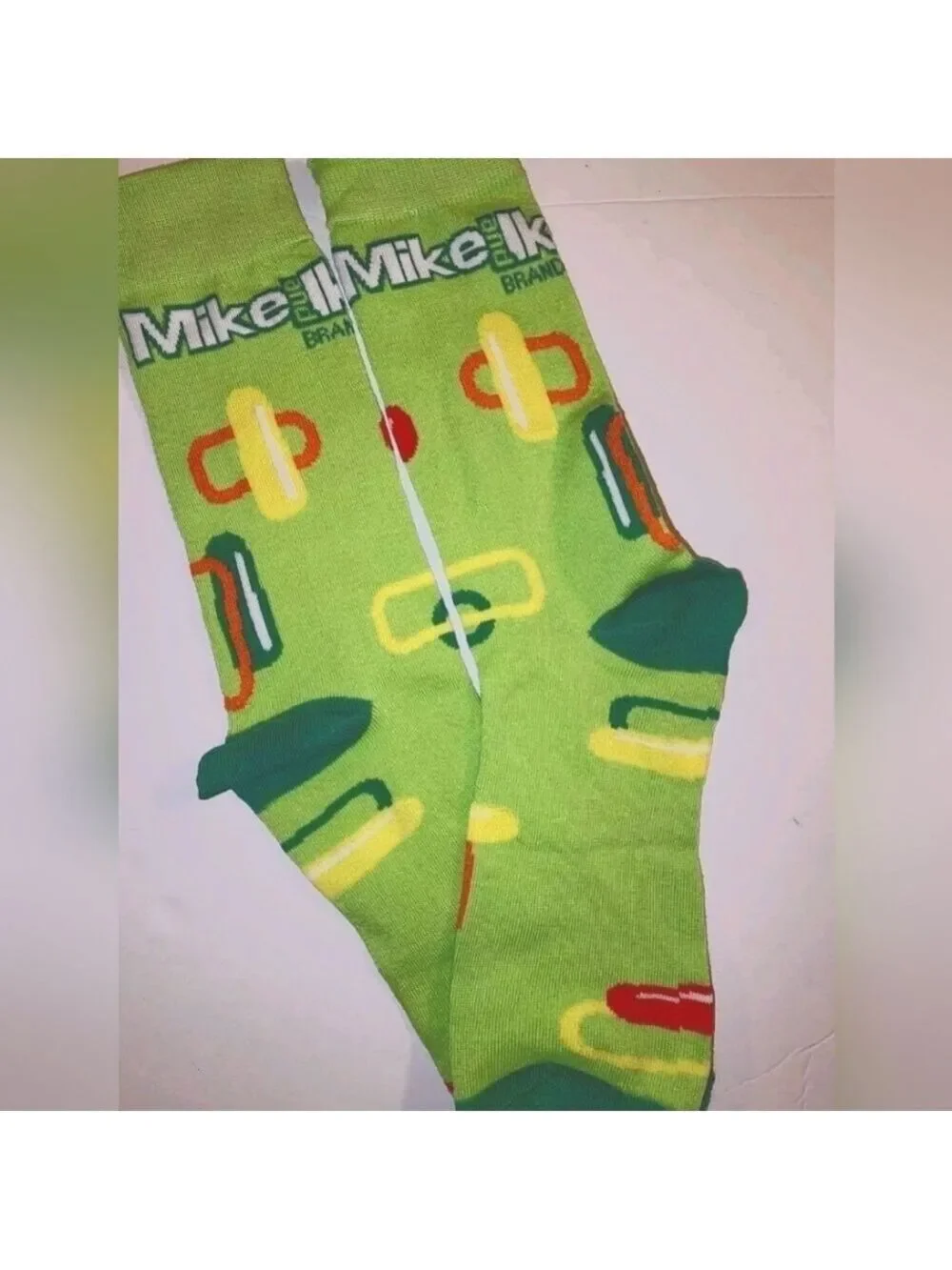 4/$25 New Mike and Ike Candy Novelty Crew Socks Unisex Gender Neutral